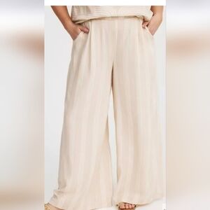 Torrid Pull On High Rise Challis Beige Striped Size 18 (2)